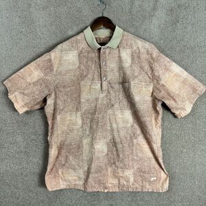 Tori Richard Polo Shirt Mens Large L Cotton Lawn Patchwork Short Sleeve Casual‎